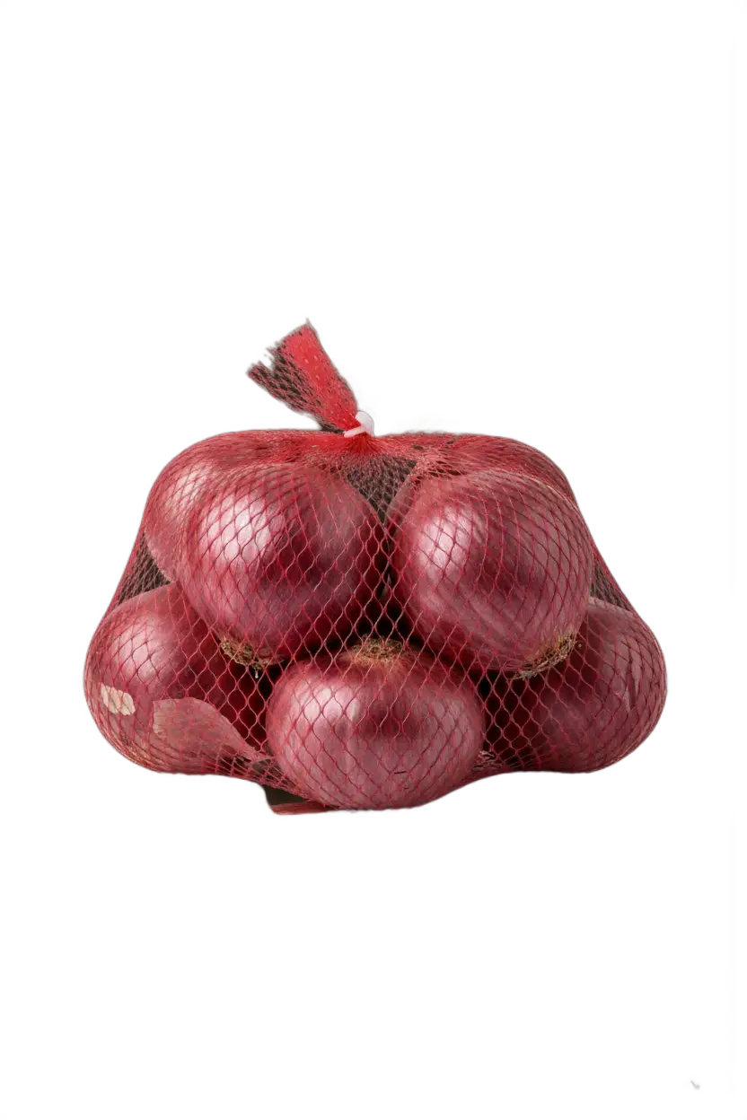 Fresh red onions with skin intact